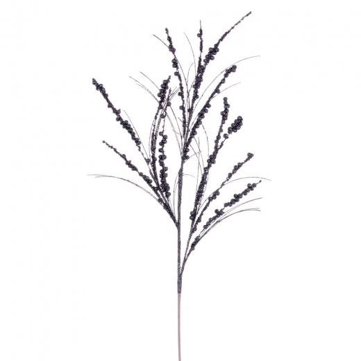 36" Pewter Berry Twig Glitr Spray