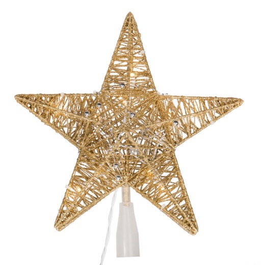 12.5" Led Gold 5Pt Star Tree Topper