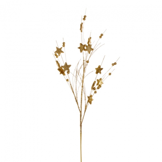 33" Gold Star/Ball Glitr Spray 6/Bg