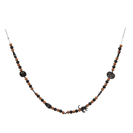 6' Orange Black Halloween Garland