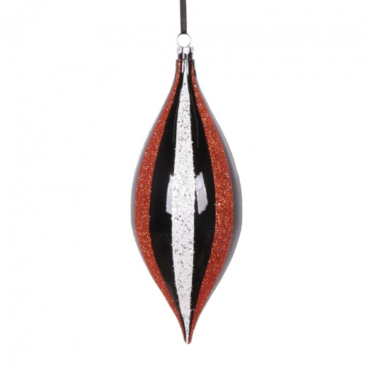 7" Black White Orange Shuttle Ornament