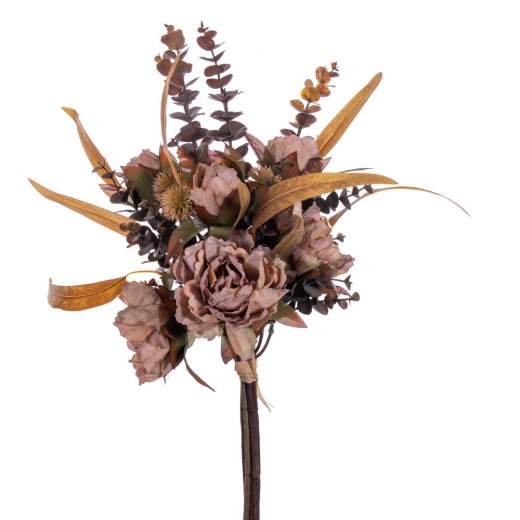 21.5" Tan Peony Eucalyptus Bundle - Artificial Flower Arrangement
