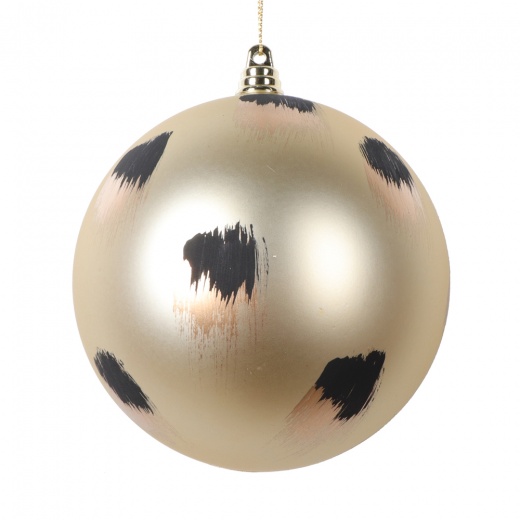 4.75" Champagne Brush Strokes Ball Ornaments