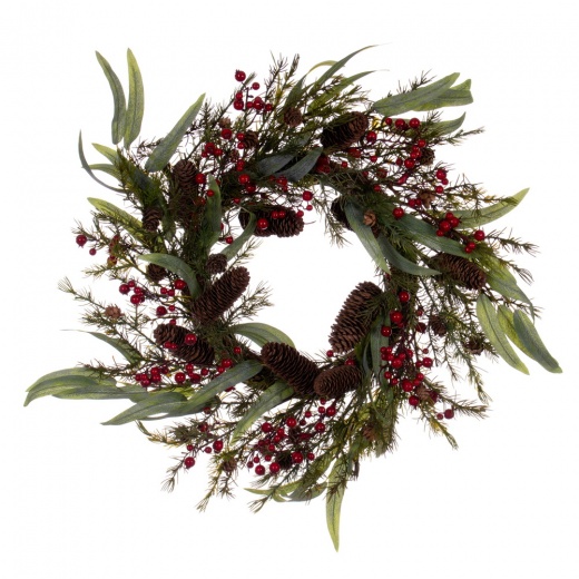 22" Green Leaf Wreath by Vickerman