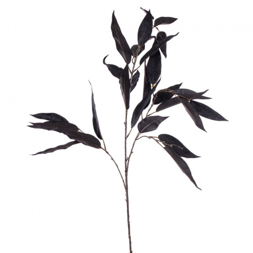 45" Glitter Black Eucalyptus Leaf Spray - Luxury Artificial Foliage