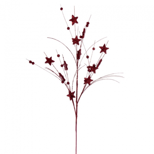 Vickerman 33" Burgundy Star/Ball Glitr Spray