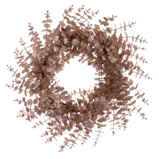 24" Café Latte Eucalyptus Glitter Wreath