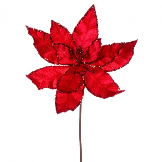 24" Red Velvet Poinsettia 3/Bag