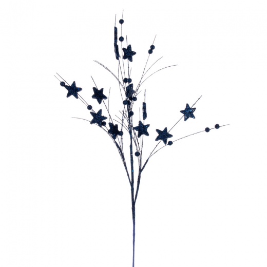 33" Mdnt Blue Star/Ball Glitr Spray 6/Bg