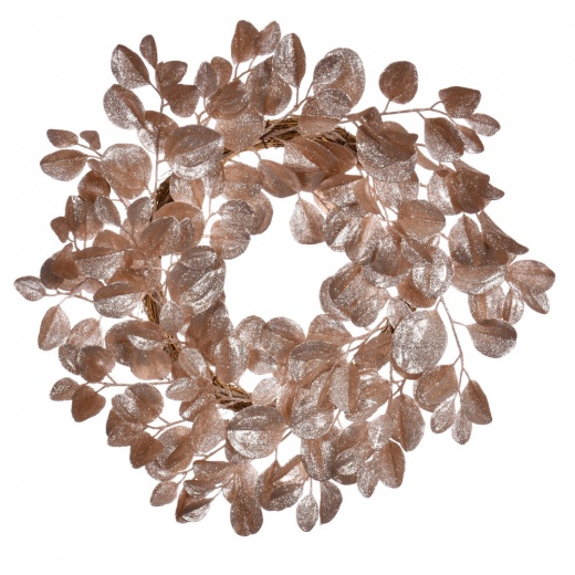 24" Café Latte Dogwood Glitter Wreath