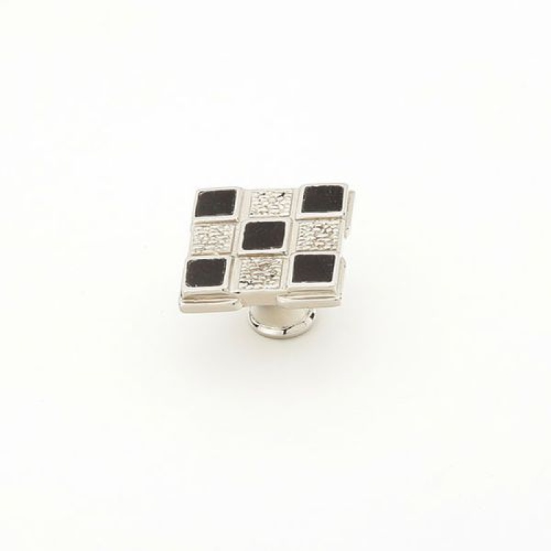 Schaub Avalon Bay Square Black & White Cabinet Knob