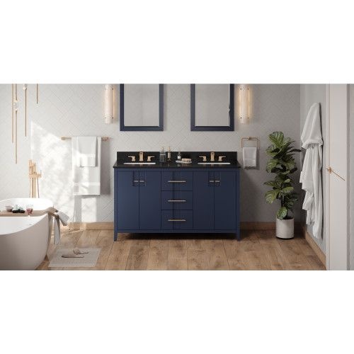 Jeffrey Alexander Hale Blue Katara Double Vanity & Black Granite