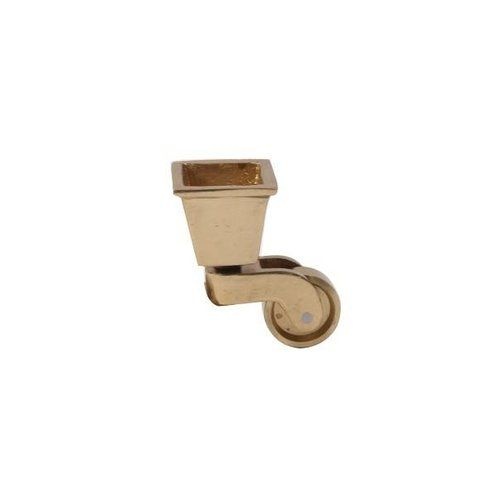 Solid Brass Square Cup Caster - 1 Inch Wheel