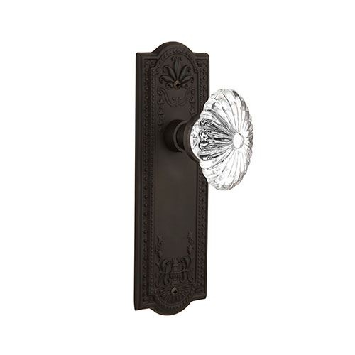 Nostalgic Warehouse Meadows Door Set - Oval Fluted Crystal Glass Knobs