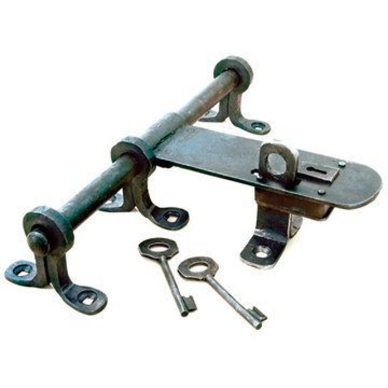 Restorers 13 Inch Iron Aldrop Latch With Keyed Lock