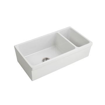 Barclay Lowell 36 Inch Double Fireclay Farmhouse Kitchen Sink