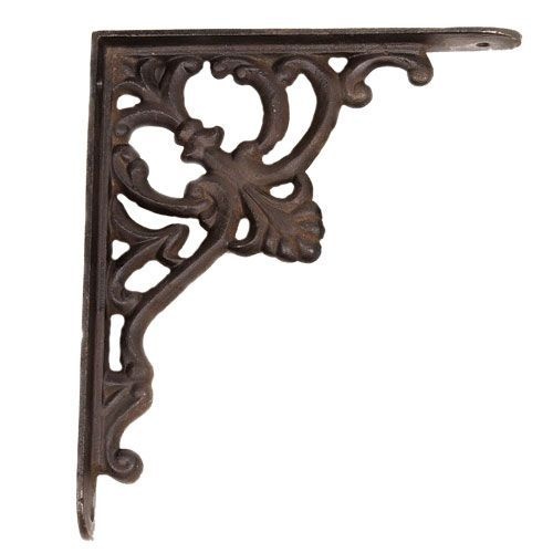 Restorers Iron Shelf Bracket With Fleur-De-Lis