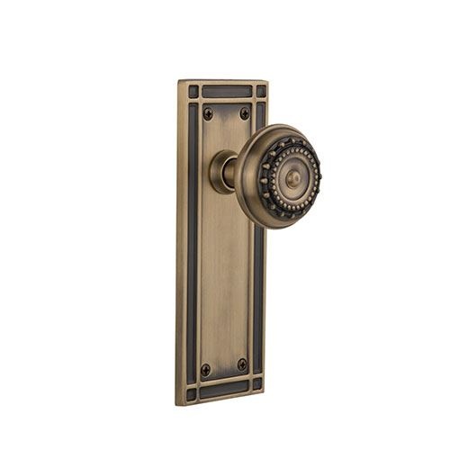 Nostalgic Warehouse Mission Plate Door Set With Meadows Knobs