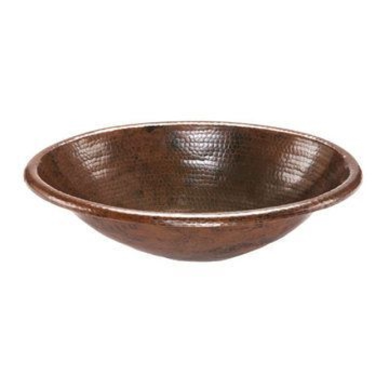 Premier Copper Oval Self Rimming Hammered Copper Sink