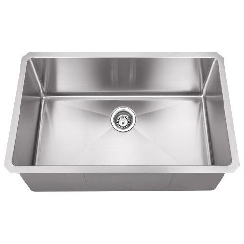 Hardware Resources 32 Inch Handmade Undermount Stainless Single Kitchen Sink