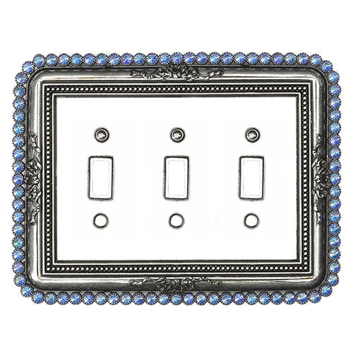 Carpe Diem Cache Triple Toggle Switch Plate - Aurore Swarovski