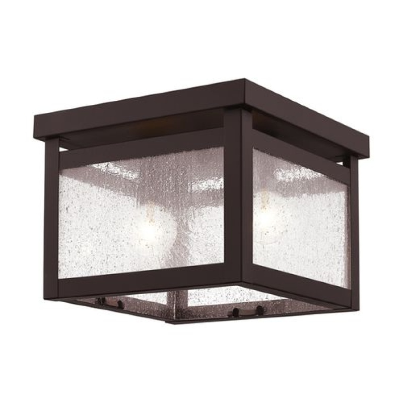Livex Lighting Milford 2-Light Square Flush Ceiling Light