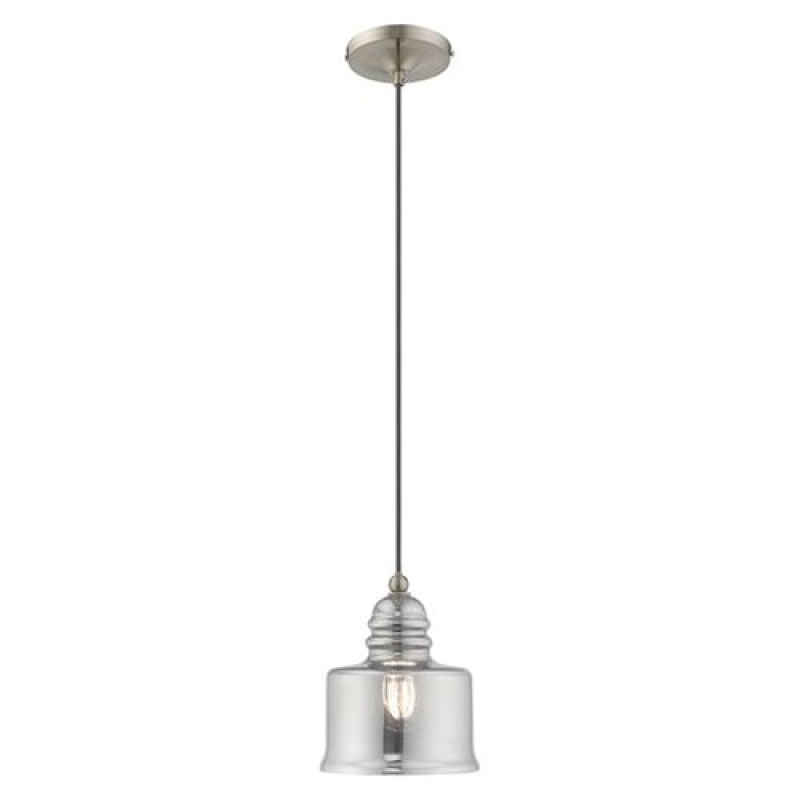 Livex Lighting 40651 Hand Blown Art Glass Mini Pendant - Smoke Glass