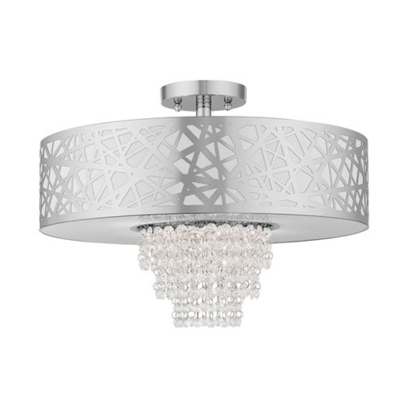 Livex Lighting Allendale 4-Light Chrome Semi-Flush Ceiling Light