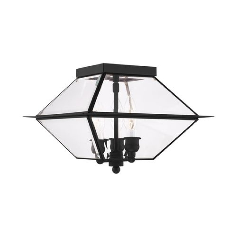 Livex Lighting Westover 3-Light Outdoor Flush Mount Ceiling Light