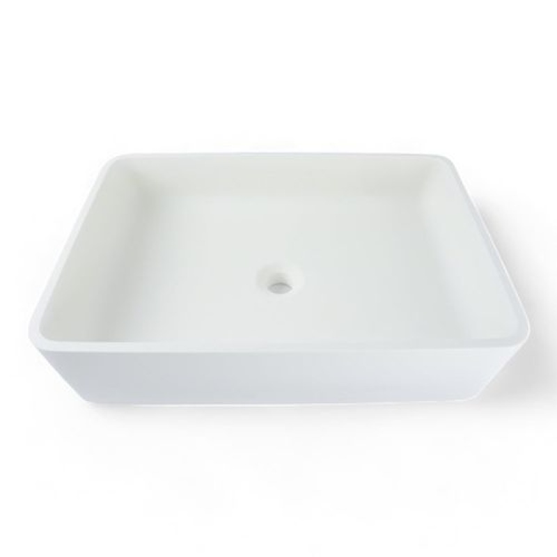 Strom Living Matte White Rectangular Acrylic Lavatory Sink