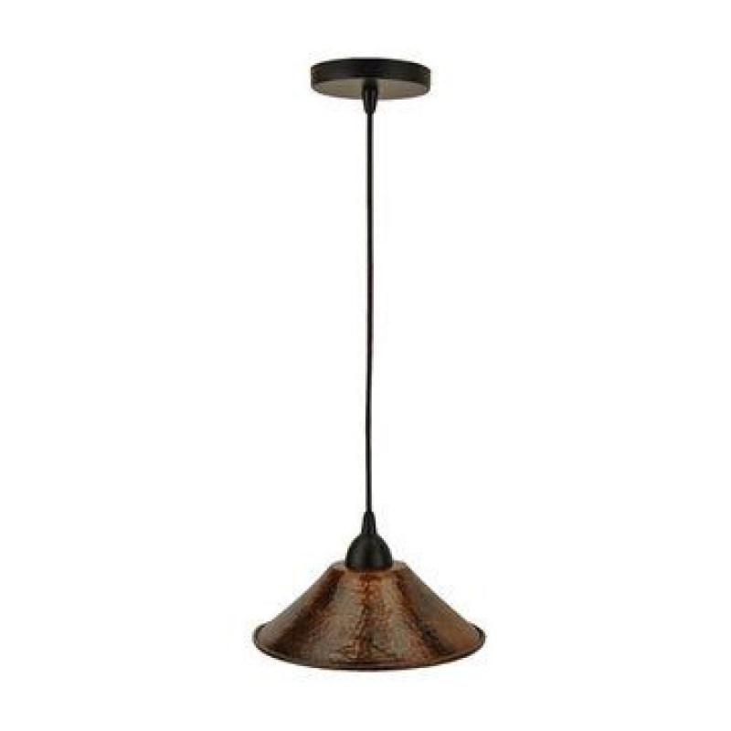 Premier Copper Hand Hammered Copper 9 Inch Cone Pendant Light