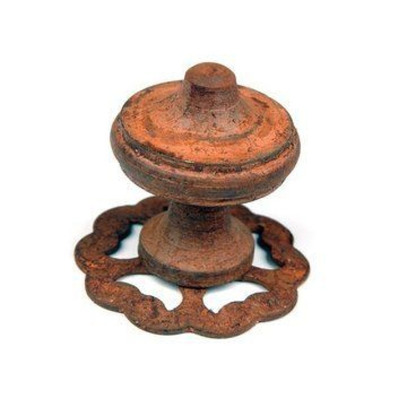 Restorers Rustic Iron Cabinet Knob With Open Rosette