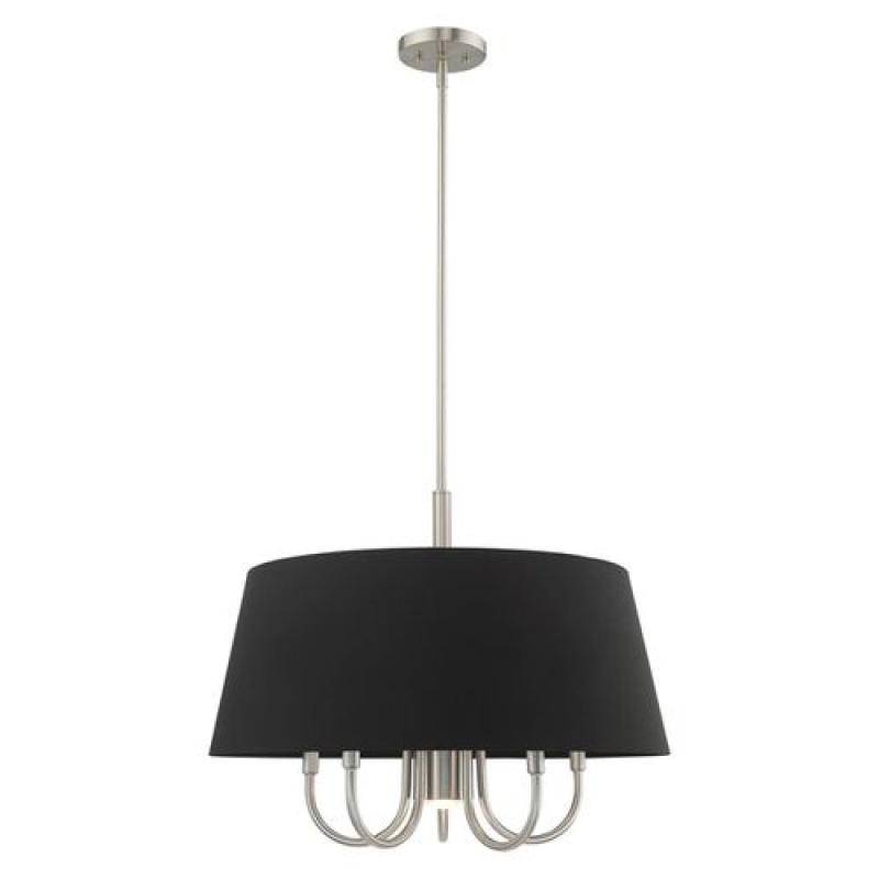 Livex Lighting Belclaire 6-Light Brushed Nickel Pendant Chandelier