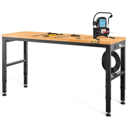 Vevor Workbench Adjustable Height, 48" L x 20" W x 38.1" H Garage Table