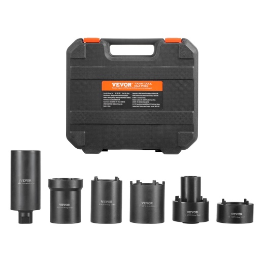Vevor Spindle Nut Socket Tool Kit 1/2 Inch Drive 6 Piece Axle Hub Nut Socket Set