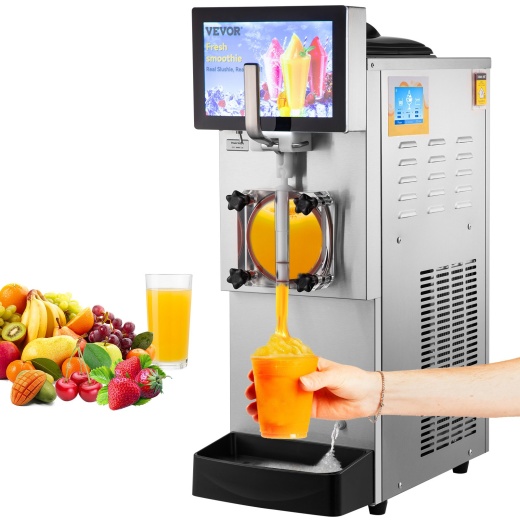 Vevor Commercial Slushy Machine, 8L/2.1 Gal Single Bowl, Cool And Freeze Modes, 1050W Stainless Steel Margarita Smoothie Frozen Drink Maker