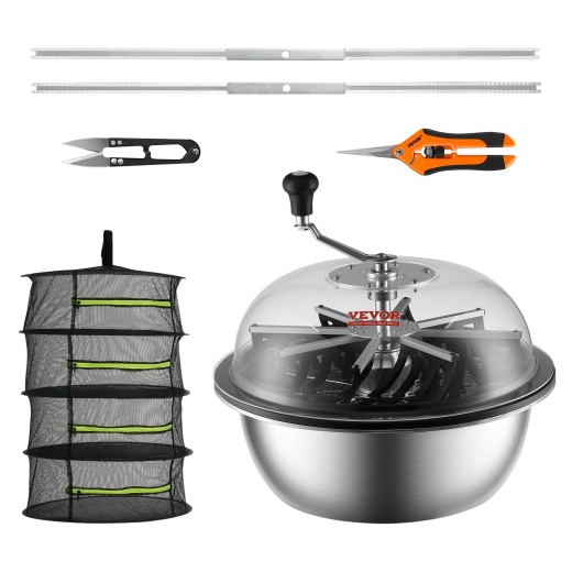 Vevor Leaf Bowl Trimmer - 19'' Trimmer Bowl, Manual Bud Trimmer with Stainless-Steel Blades