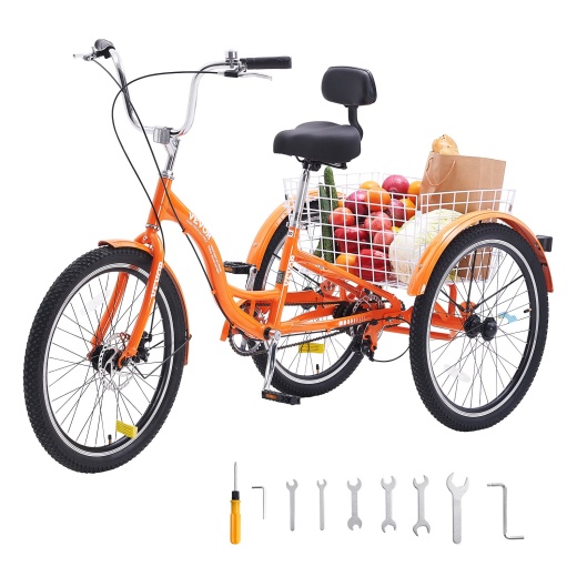 Vevor Adult Tricycles Bike - 20 Inch Three-Wheeled Bicycles For Seniors, Women, Men