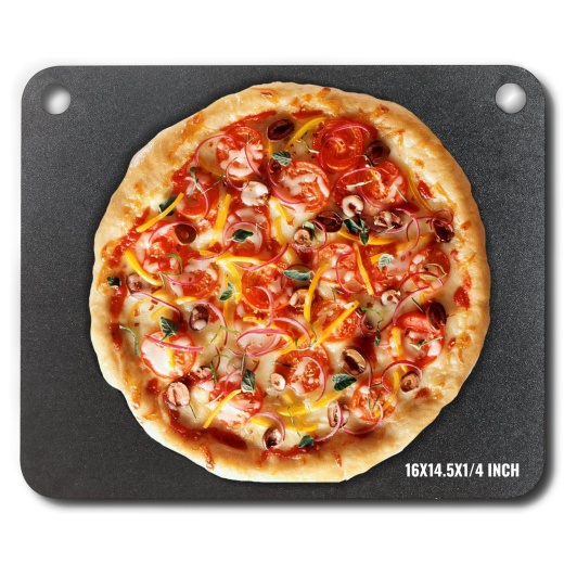Vevor Pizza Steel - 16" x 14.5" x 1/4" Pre-Seasoned Carbon Steel Pizza Baking Stone