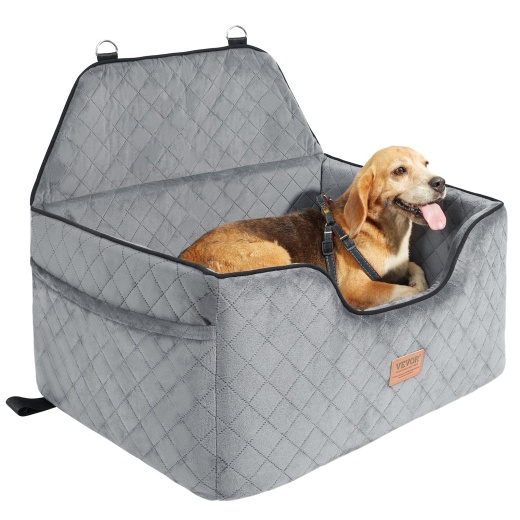 Vevor Dog Booster Car Seat Pet Car Seat For Medium Large Dog Up To 55 Lbs Gray