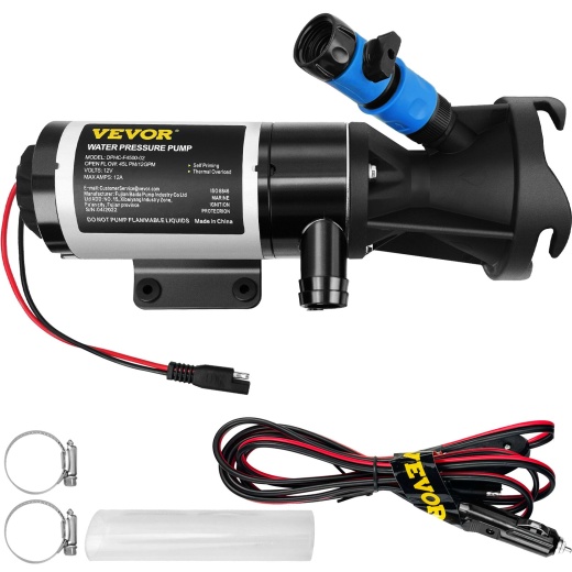 Vevor Rv Macerator Pump - 12V 12Gpm Self-Priming Water Waste Pumps W/Rv Connector & Hose
