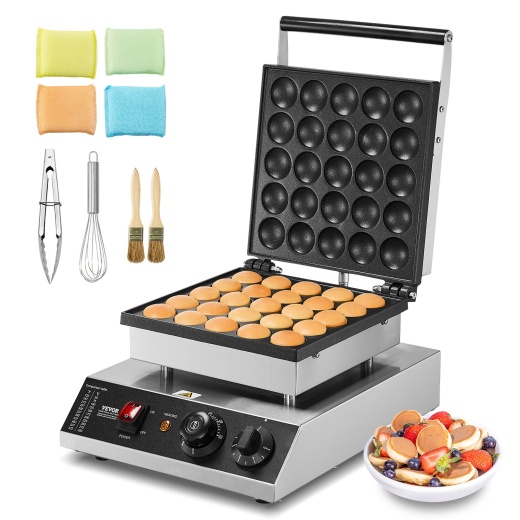 Vevor 25Pcs 43Mm Mini Dutch Pancake Maker Commercial Dorayaki Baker 1700w