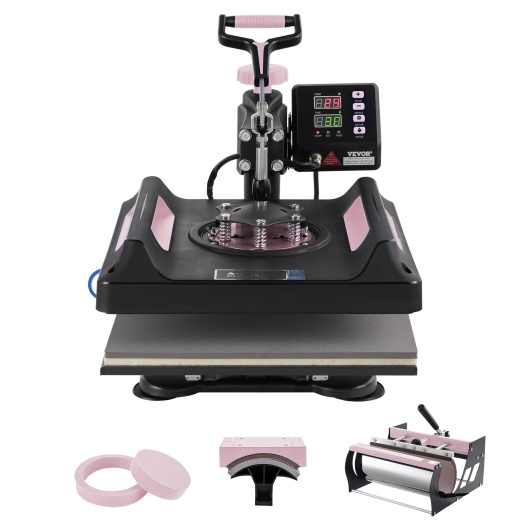 Vevor 5 In 1 Heat Press Machine 15X15 In 30Oz Tumbler Press T-Shirts Black