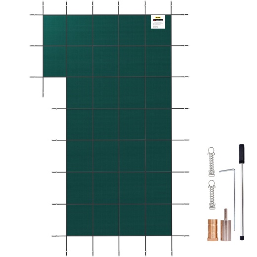 Vevor Inground Pool Safety Cover - 18 Ft X 34 Ft Rectangular Winter Pool Cover With Left Step