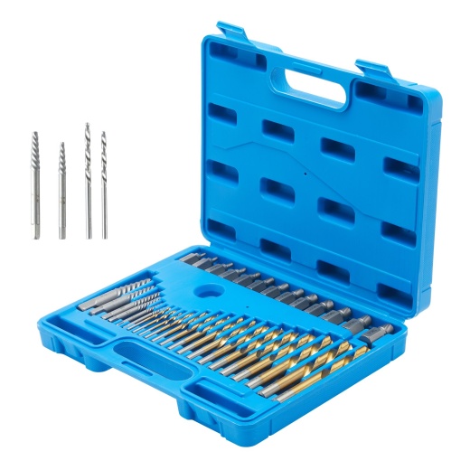 Vevor Screw Extractor with Drill Bit Set, 35-Piece Bolt Extractor Kit