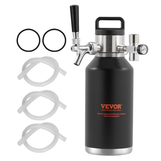 Vevor Beer Growler Tap System - 64Oz Mini Keg with CO2 Regulator