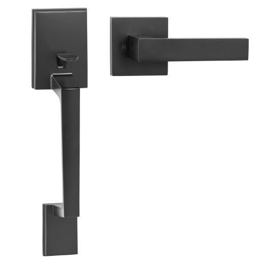 Vevor Front Door Handle, Matte Black Square Handle Set