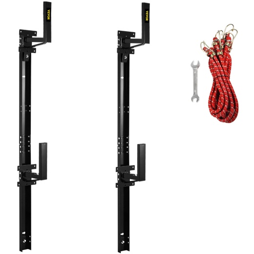 Vevor Trailer Ladder Rack - 2 Bars Adjustable Steel Side Mount Ladder Rack with 441 Lbs Capacity