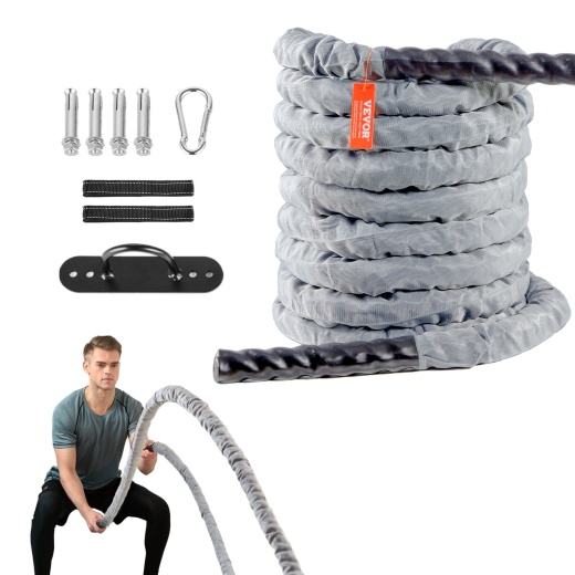 Vevor Battle Rope 1.5" 30Ft Gym Workout Strength Training Exercise Fitness Rope