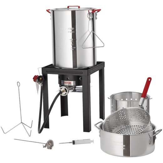 Vevor Turkey Deep Fryer, 30-Qt Turkey & 10-Qt Fish Steamer Cooker Set